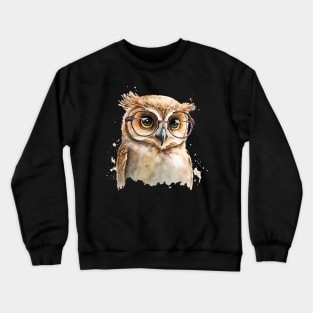 A Cute owl wearing glasses ❤❤ Crewneck Sweatshirt